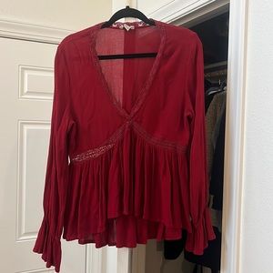 Red Boho Blouse | Forever 21 | Size Medium